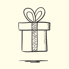 Gift. Hand drawn vector illustration.