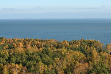 View to Curonian Lagoon from Sandy Grey Dunes in Neringa