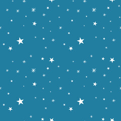 Obraz na płótnie Canvas Seamless Christmas pattern of stars and snowflakes
