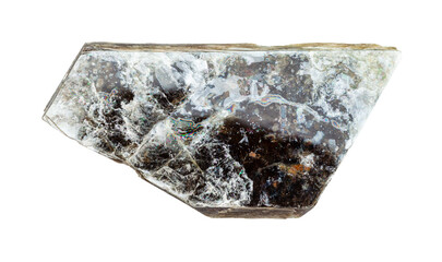 macro photography of sample of natural mineral from geological collection - rough laminas of...