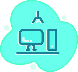 Flat computer device icon for any purpose mobile app presentation website