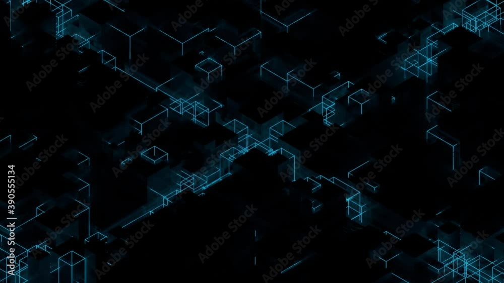 Poster 3d render of technology background with bright lines. data or artificial intelligence computing conc