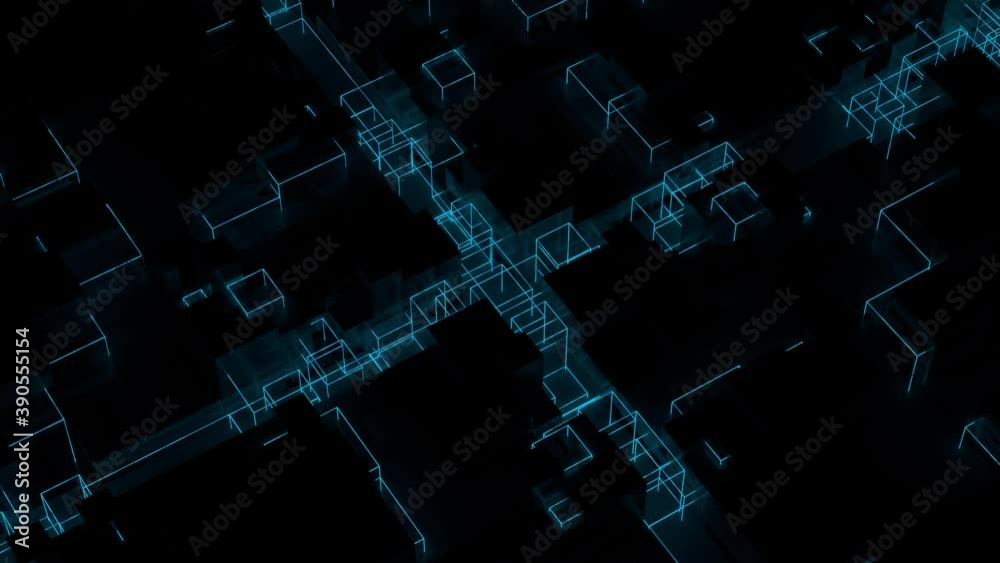 Poster 3d render of technology background with bright lines. data or artificial intelligence computing conc