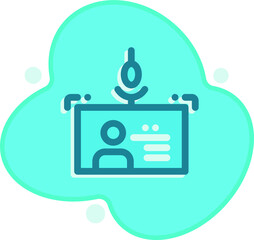 Flat ID card icon for any purpose mobile app presentation website