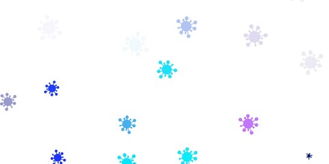 Light pink, blue vector texture with disease symbols.