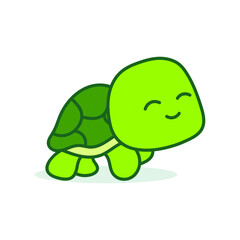 Cute kawaii hand drawn turtle doodles, lettering little turtle, isolated on white background, print