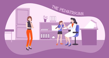 Pedicatrician With Kid Composition