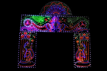 Decoration with LED light on Indian Hindu festival Diwali