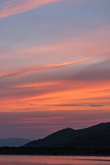 波の水たまりに反射した夕日と空と雲 Wall Mural Wallpaper Murals Kengo