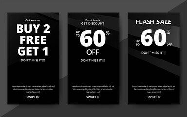 Flash sale discount banner template promotion, end of season special offer banner, template design for media promotions and social media promo, vector illustration.