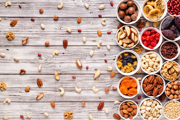 Nuts and dried fruits assortment.