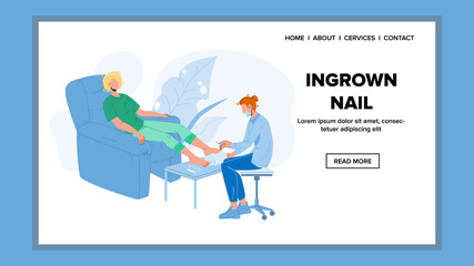 Ingrown Nail Medical Treatment Procedure Vector Illustration