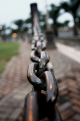 close up rusty chain