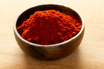 Paprika powder in the plate