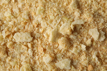 Delicious Napoleon cake on whole background, close up