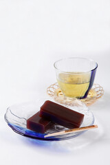 ようかんとお茶