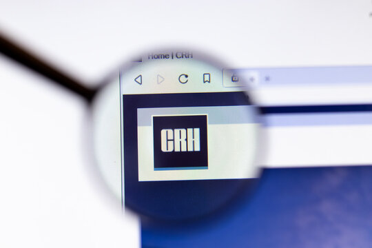 Los Angeles, California, USA - 20 March 2020: CRH company logo on website page close-up on screen, Illustrative Editorial