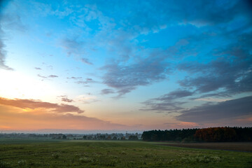 blue sky before the sunset