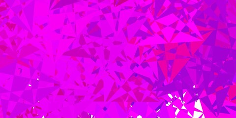 Dark purple, pink vector backdrop with triangles, lines.