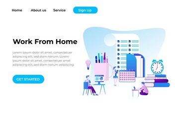 Unique Modern flat design concept of Work From Home for website and mobile website. Landing page template. Easy to edit and customize. Vector illustration