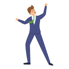 Successful businessman happy icon. Cartoon of successful businessman happy vector icon for web design isolated on white background