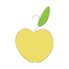 Apple fruit icon on white background. Vector illustration
