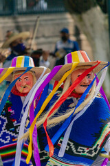 Traditional dance of the old men in the main square of Morelia, Mexico