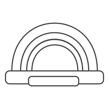 recommend clip art: Bouncy castle outline icon. Jumping house on kids playground. Vector line illustration.