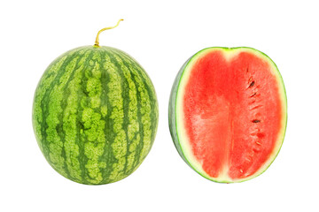 Watermelon isolated on white background with clipping path