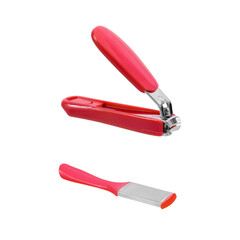 Nail clippers and Nail file or foot file ,isolated on white background