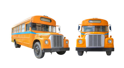 yellow schoolbus isolated on white background