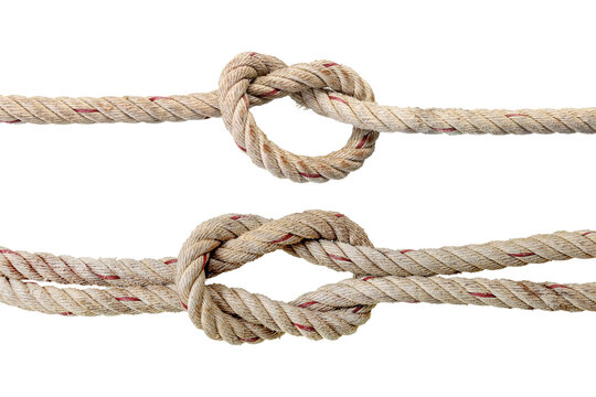 Square knot isolated on white background with clipping path