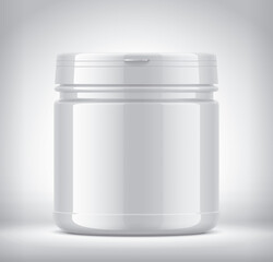 Bottle on background. Small size. Glossy surface version. 