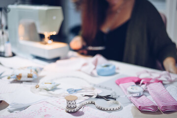 Work table where they make a rag doll