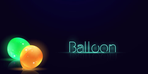 party color balloons Glow, confetti concept design template holiday Happy Day, background Celebration Vector illustration.