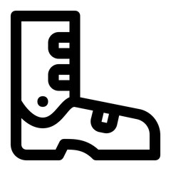 Ski Boot Line Icon Vector