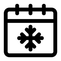 Winter Calendar Line Icon Vector