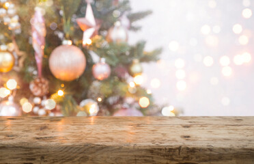 Christmas and New year background with empty product display table