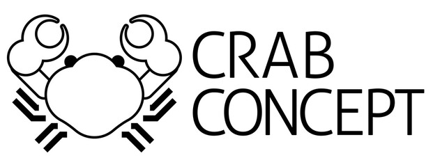 A crab sign label icon concept design