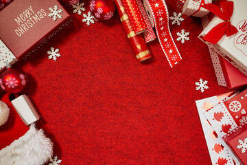 Christmas gift and holidays Christmas tree ornament; Christmas invitation card background