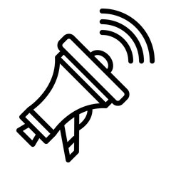 Megaphone agitation icon. Outline megaphone agitation vector icon for web design isolated on white background