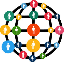 Network of people representing a stakeholder analysis