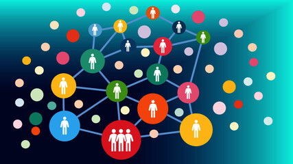 Network of people representing a stakeholder analysis