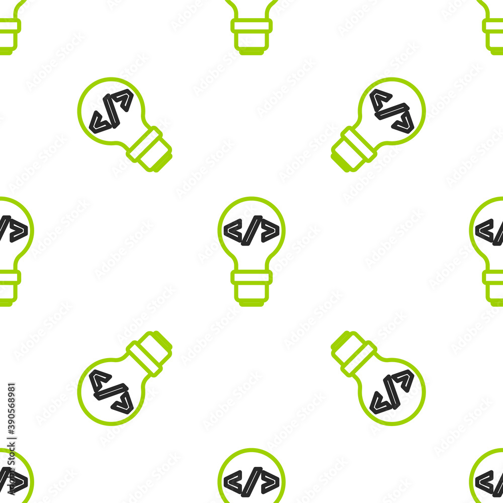 Wall mural line web design and front end development icon isolated seamless pattern on white background. vector