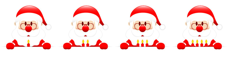 Banner Weihnachtsmann Verschiedenen Kerzen Advent