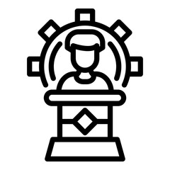 Vote agitation icon. Outline vote agitation vector icon for web design isolated on white background