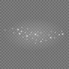 White sparks stars shine with special light. Vector.
