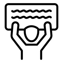 Placard agitation icon. Outline placard agitation vector icon for web design isolated on white background