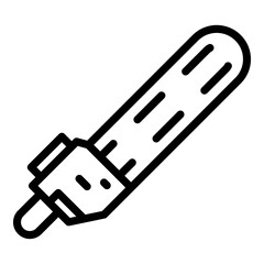 Equipment electric chainsaw icon. Outline equipment electric chainsaw vector icon for web design isolated on white background