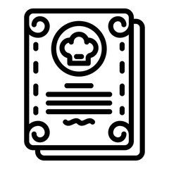 Restaurant menu paper icon. Outline restaurant menu paper vector icon for web design isolated on white background